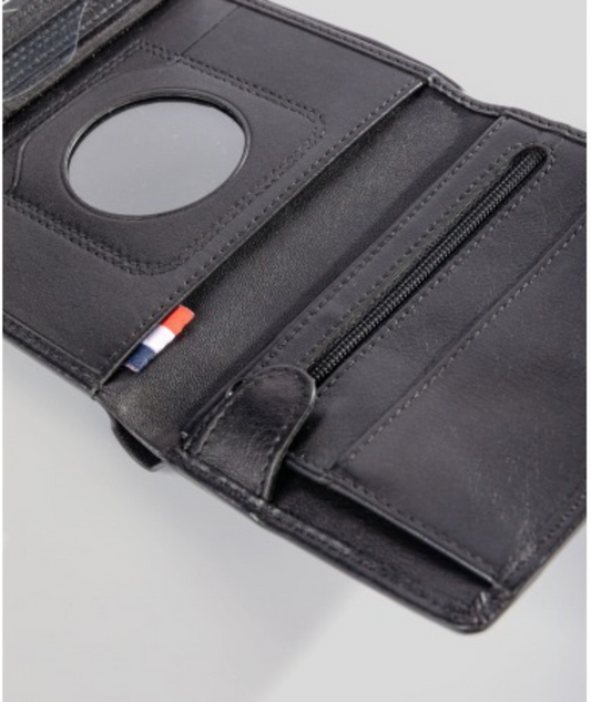 Portefeuille 3 volets en cuir noir – GK 4283