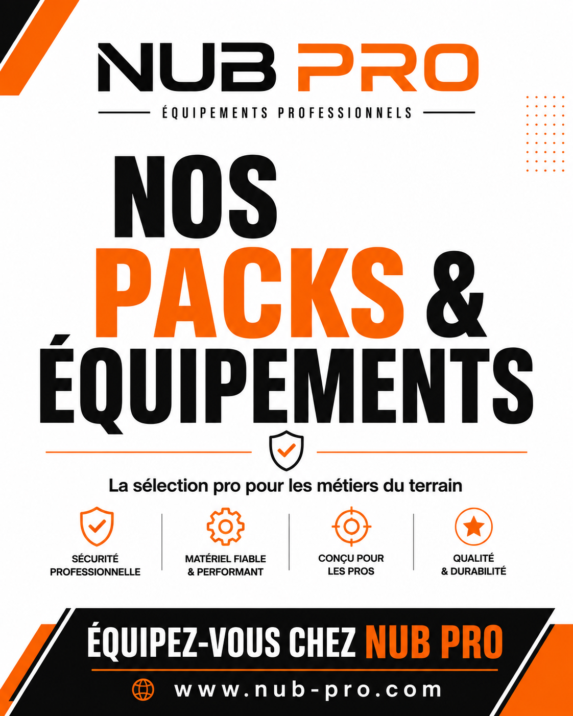 NOS PACKS TENUE & ÉQUIPEMENT