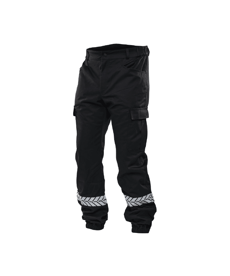 Pantalon Sécurité Privée noir avec bandes HV - GK SAFETEK®️