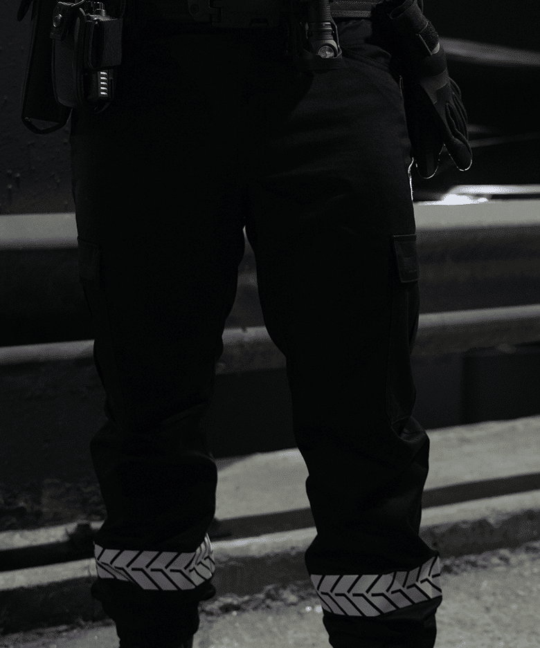 Pantalon Sécurité Privée noir avec bandes HV - GK SAFETEK®️