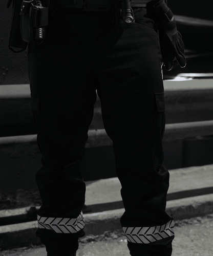 Pantalon Sécurité Privée noir avec bandes HV - GK SAFETEK®️