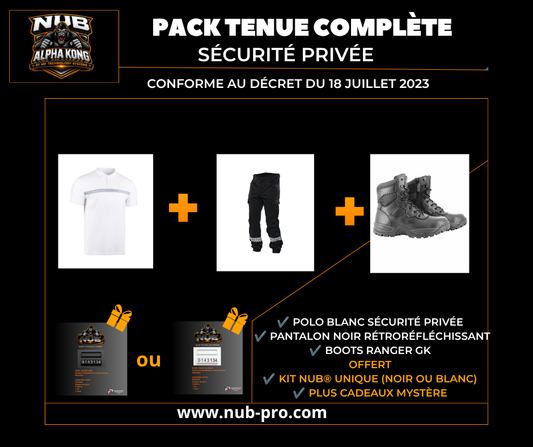 PACK TENUE COMPLÈTE – Sécurité Privée | GK SAFETEK® + Kit NUB® OFFERT