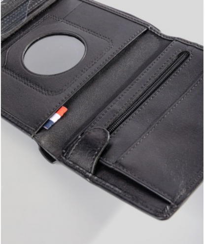 Portefeuille 3 volets en cuir noir – GK 4283