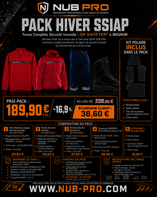 PACK HIVER SSIAP – Tenue Complète Sécurité Incendie | GK SAFETEK® & MAGNUM