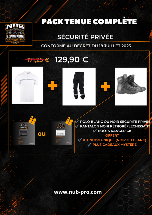 PACK TENUE COMPLÈTE – Sécurité Privée | GK SAFETEK® + Kit NUB® OFFERT