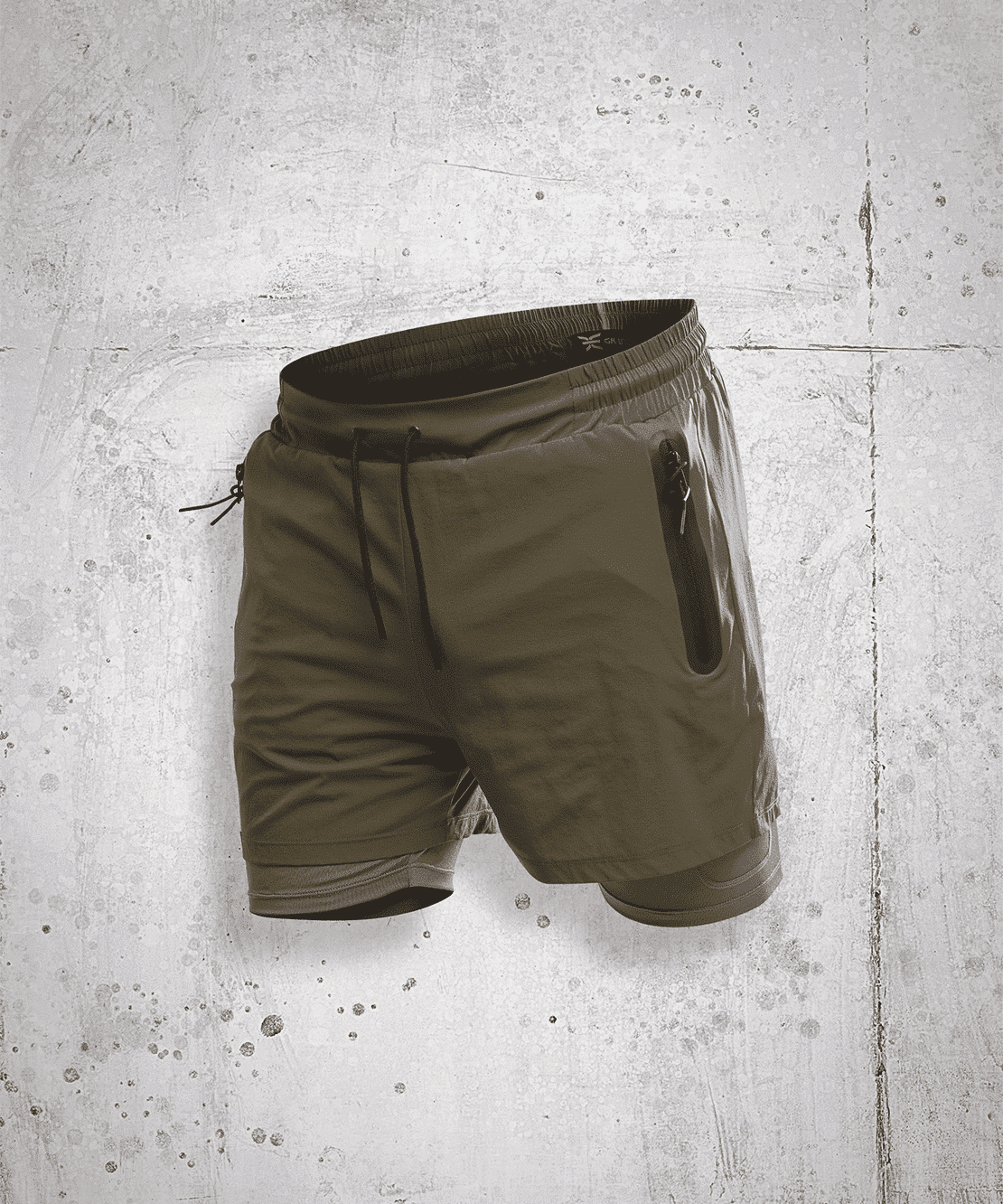 Short de Sport Sprint 2-en-1 GK UNDERCOVER Kaki