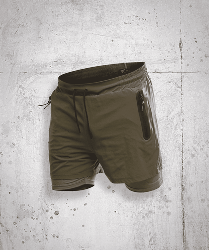 Short de Sport Sprint 2-en-1 GK UNDERCOVER Kaki
