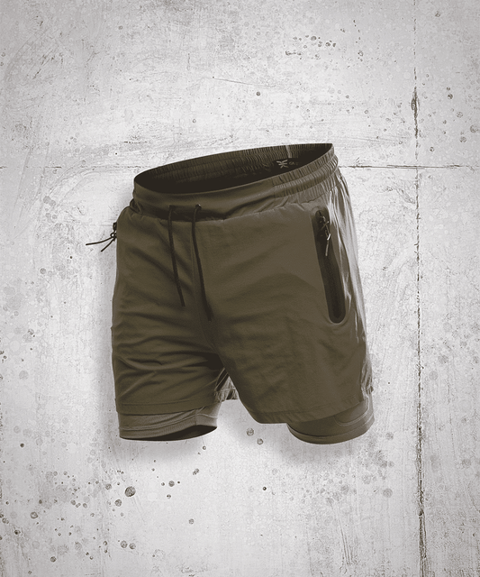 Short de Sport Sprint 2-en-1 GK UNDERCOVER Kaki