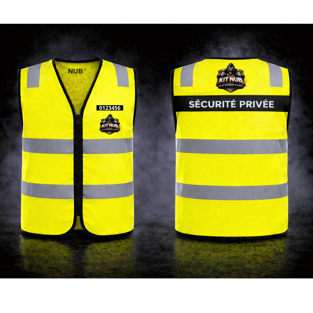 Gilet Haute Visibilité sécurité privée Personnalisé – Logo Entreprise -NUB®